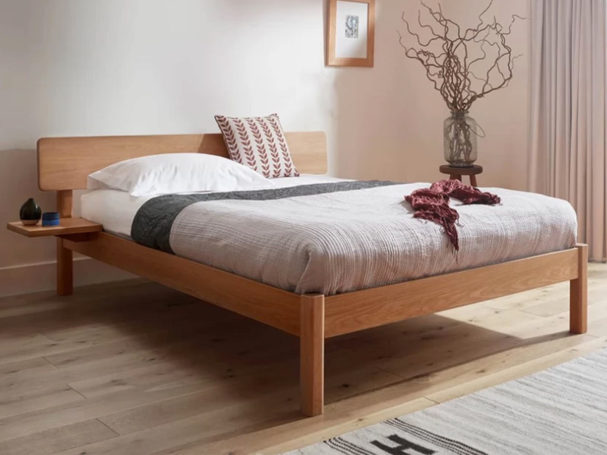 Modern wooden double bed sale